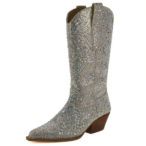 ARider Girl ARiderGirl Zoe Women's Knee High Rhinestone Crystal Stacked ...