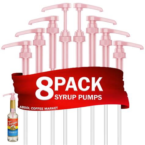 Pink Coffee Syrup Pump, 8 Pack, for 750ml/25.4 oz Syrup Bottle, Pink ...