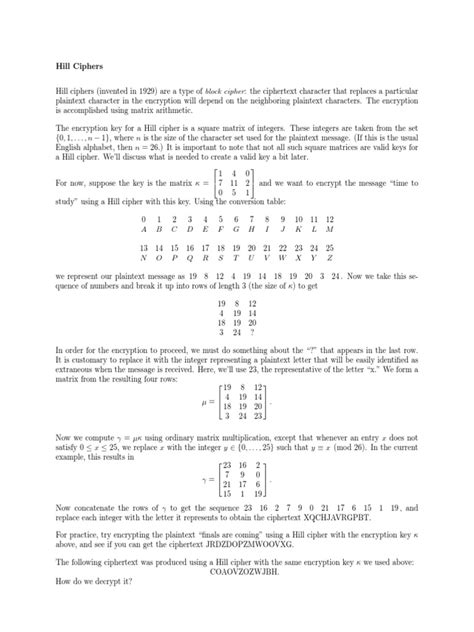 Image result for Encryption Algorithm of Hill Cipher