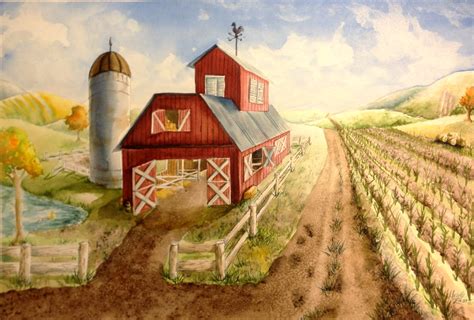 One Point Perspective Barn Watercolor Painting Lesson - Create Art with ME