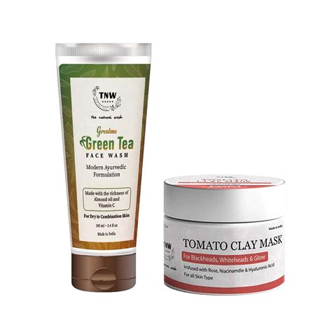Buy TNW-THE NATURAL WASH TOMATO CLAY MASK & GREEN TEA FACE WASH WITH ...