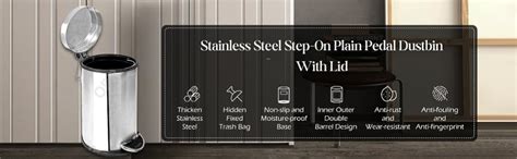 OPR 15 Ltr Stainless Steel Plain Pedal Bin| Plastic Bucket And Lid ...
