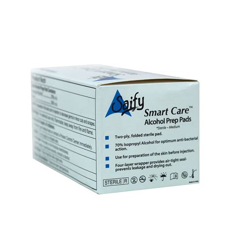 Smart Care® Sterile Swabs Antiseptic Prep Emergency Disinfectant Wipes
