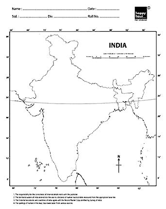Buy Happy Hour India Political Map B/W - Outline Map (100 Sheets) For ...
