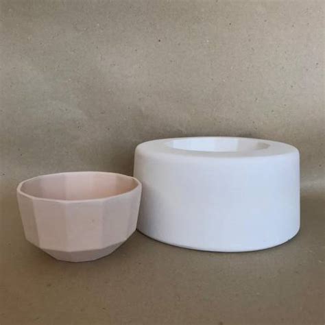 EK512 Alçı Kalıp - Seramik Döküm Kalıbı Çokgen Kase 10,5x6,5cm