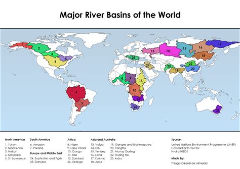 Map Of All The Rivers In The World