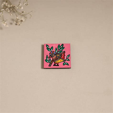 Madhubani Handpainted Wooden Magnet