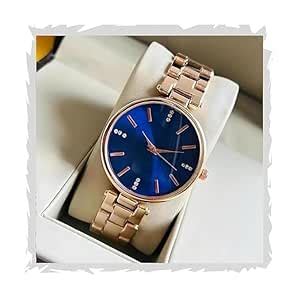 Buy The Shopoholic Analog Blue Colored Diamond Studded Dial Women ...