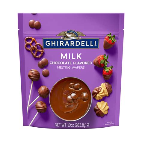 Ghirardelli Milk Chocolate Flavored Melting Wafers, 10 Oz Bag Packaging ...