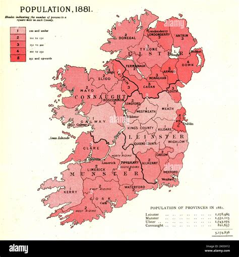 'The Graphic Statistical Maps of Ireland; Population 1881', 1886. From "The Graphic. An ...