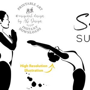 Buy Sun Salutation Pose Print, Surya Namaskar Asana Illustration, Yoga ...