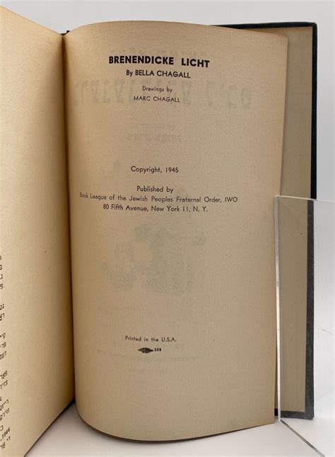 BRENENDICKE LICHT | Bella Chagall, Marc Chagall | First Edition