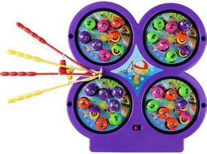 Tenmar Magnetic Fishing Game Board Set Fun Game (4 Fishing Rods , 32 ...