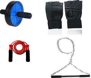 KRYPTON MAX ® Combo Gym Gloves , Height Chain Rod , Ab Roller , Jump ...