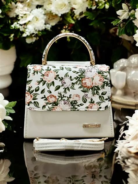 Fine Design White floral print sling bag | Premium PU Leather Sling Bag ...