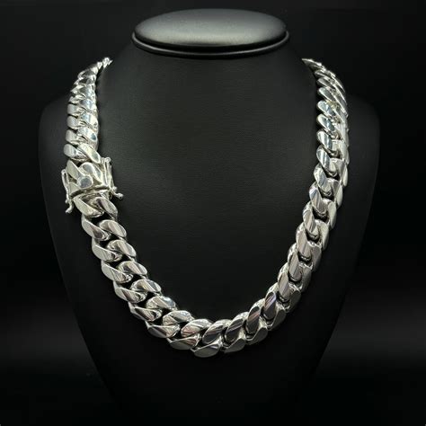 SILVER MIAMI CUBAN LINK CHAINS MIAMI BEACH