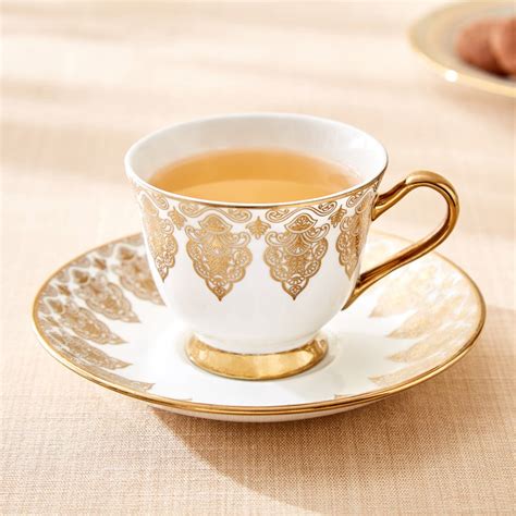 Buy Midas Damask Bone China Cup and Saucer - 150ml from Home Centre at ...