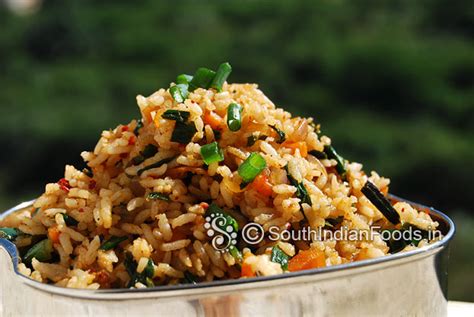 Spring onion rice | Scallion[Vengayathal] rice-How to make-Step by step ...