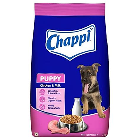Chappi Puppy Dry Dog Food, Chicken & Milk, 7 kg, Complete and Balanced ...