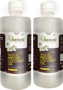 WILD HERB Virgin Coconuts Oil (Cold Pressed) 500 ml pack of 2 Coconut ...