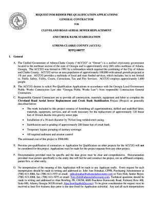 Fillable Online REQUEST FOR BIDDER PREQUALIFICATION APPLICATIONS ...