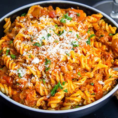 Rotini Pasta With Meat Sauce