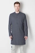 Buy Men Navy Print Ethnic Kurta Online - 185150 | Peter England