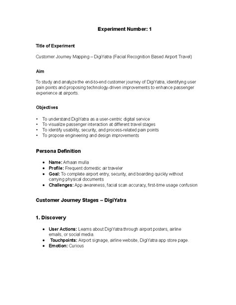 Exp DT 1 - Customer Journey Mapping of DigiYatra: Enhancing Airport ...