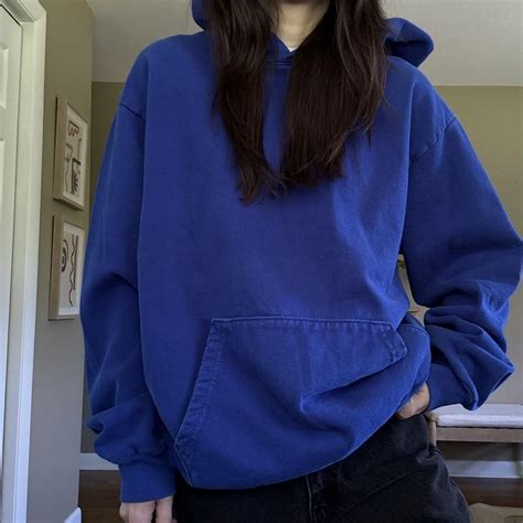 Los Angeles Apparel 14oz Heavy Fleece royal blue... - Depop