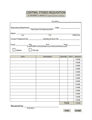 Fillable Online ualr Central Stores requisition form Fax Email Print ...
