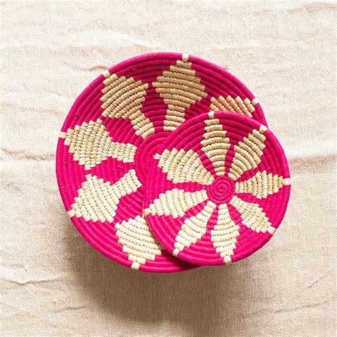 Multi color Set (Combo E) of Handwoven Sabai Grass Wall Baskets - Wall ...