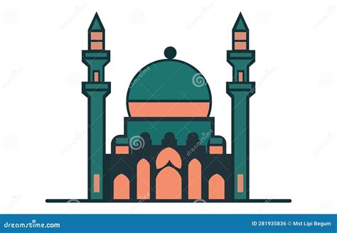 Mosque Simple Icon, Islamic Worship Place, Muslim Symbols, Vector Illustration,Modern Flat ...