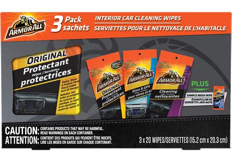 Armor All Original Interior Car Wipe Collection Kit, 3 x 20-pk ...