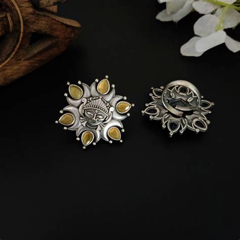 "Durga ji" Adjustable Oxidized Silver Brass Rings – The Fiona Store