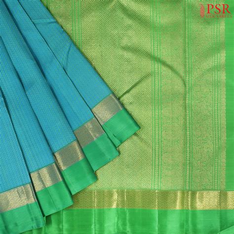 Capri Blue Kanchipuram Silk Saree – PSR Silks