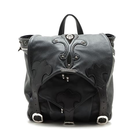 Chrome Hearts Backpack Leather & 925 Black × Silver Gunslinger | eBay ...