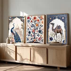 kotart Traditional Wall Art Painting With Frame Vastu Peacock Home ...
