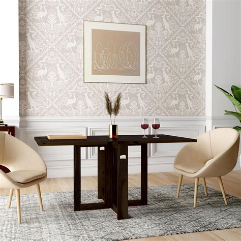 Angel Furniture Solid Sheesham Wood Foldable Dining Table Compact ...