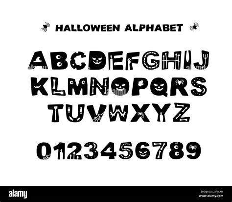 halloween alphabet, silhouettes of letters with patterns inside Stock Vector Image & Art - Alamy