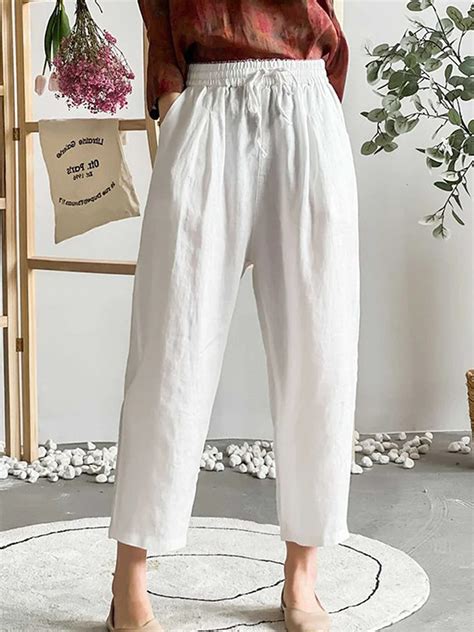Loose Cotton Linen Pants - CurveDream