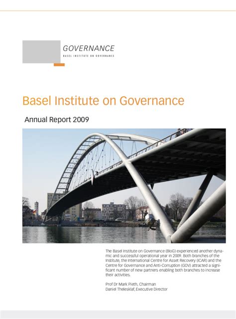 Annual Report 2009 | Basel Institute on Governance