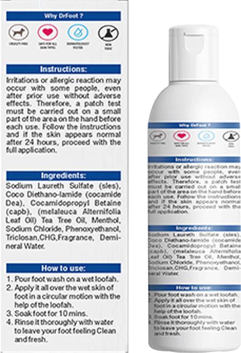 Buy DR FOOT FOOT WASH WITH TEA TREE OIL MENTHOL 100ML Online & Get Upto ...