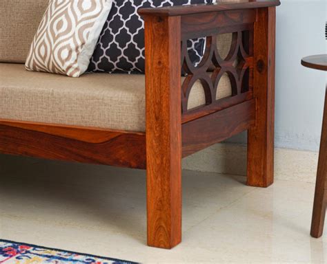 Buy Delhi Wooden 5 Seater Sofa With Coffee Table-3+1+1+Table