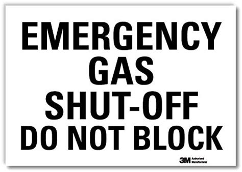 SmartSign"Emergency Gas Shut-Off, Do Not Block" Label | 10" x 14" 3M ...