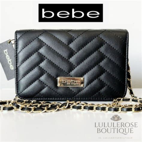 Bebe Crossbody Bag Quilted Purse HandBag Black Classic NEW | Quilted ...