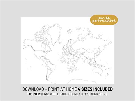 Blank world map to label