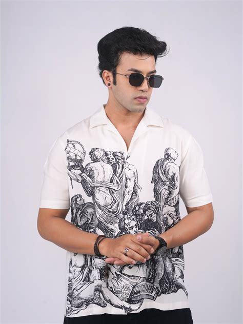 Neolithic art Cuban Shirt – Eszett