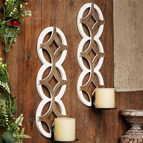 Amazon.com: SOFE Small Brown Wood Wall Candle Holder Pillar 16 Inches ...