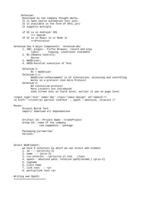 Image result for Java Selenium Notes
