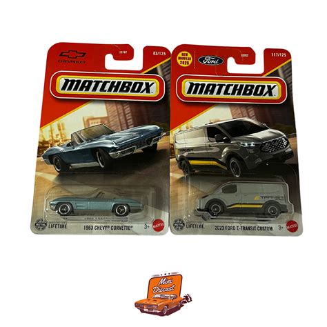 Matchbox Basic Cars (Set of 2) – 1963 Chevy Corvette / 2023 Ford E-Tra ...